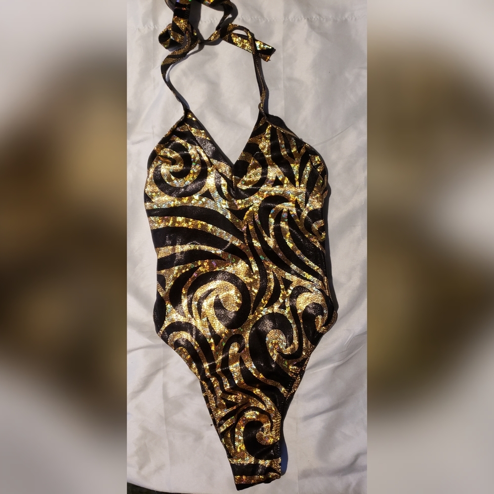 Exotic wear Gold body suit